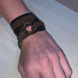 Dogeared Leather Wrap Karma Bracelet